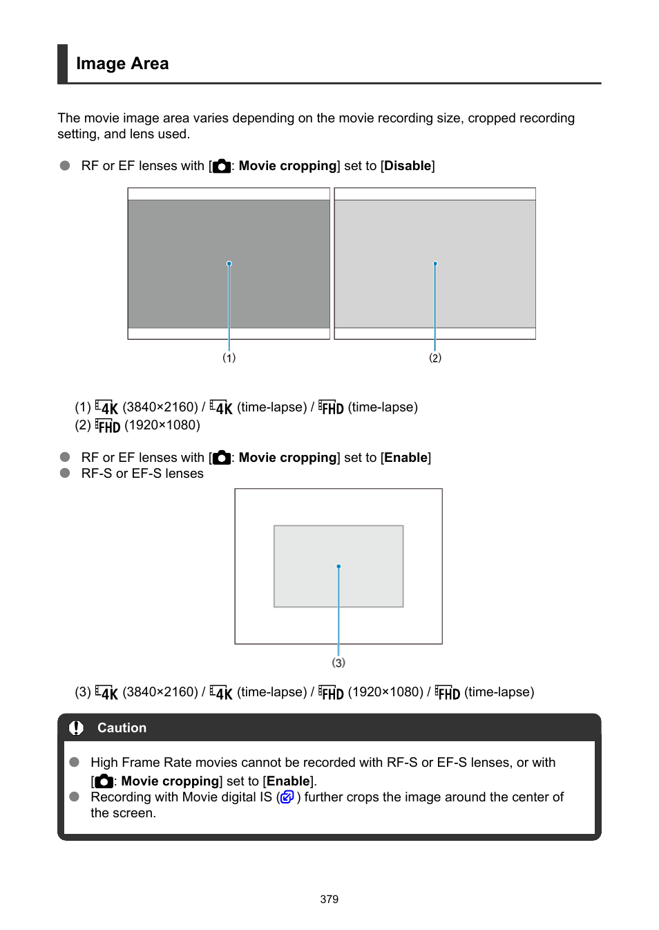 Image area | Canon EOS R6 Mark II Mirrorless Camera with 24-105mm f/4-7.1 Lens User Manual | Page 379 / 1074