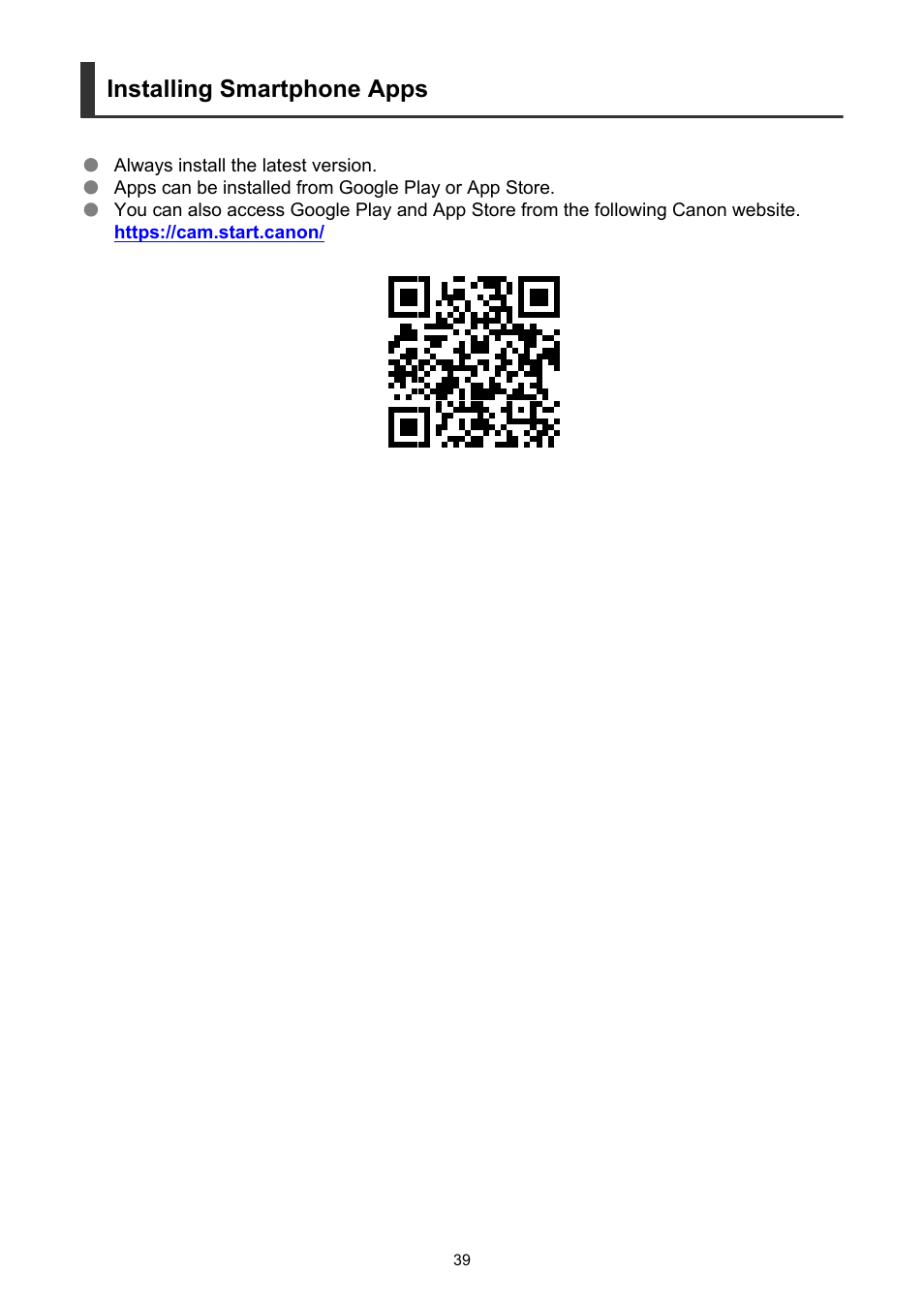 Installing smartphone apps | Canon EOS R6 Mark II Mirrorless Camera with 24-105mm f/4-7.1 Lens User Manual | Page 39 / 1074