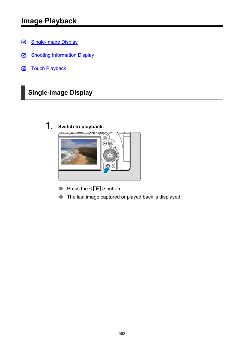 Image playback, To check focus and | Canon EOS R6 Mark II Mirrorless Camera with 24-105mm f/4-7.1 Lens User Manual | Page 563 / 1074