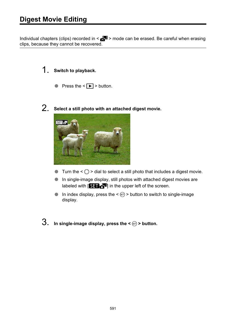 Digest movie editing | Canon EOS R6 Mark II Mirrorless Camera with 24-105mm f/4-7.1 Lens User Manual | Page 591 / 1074