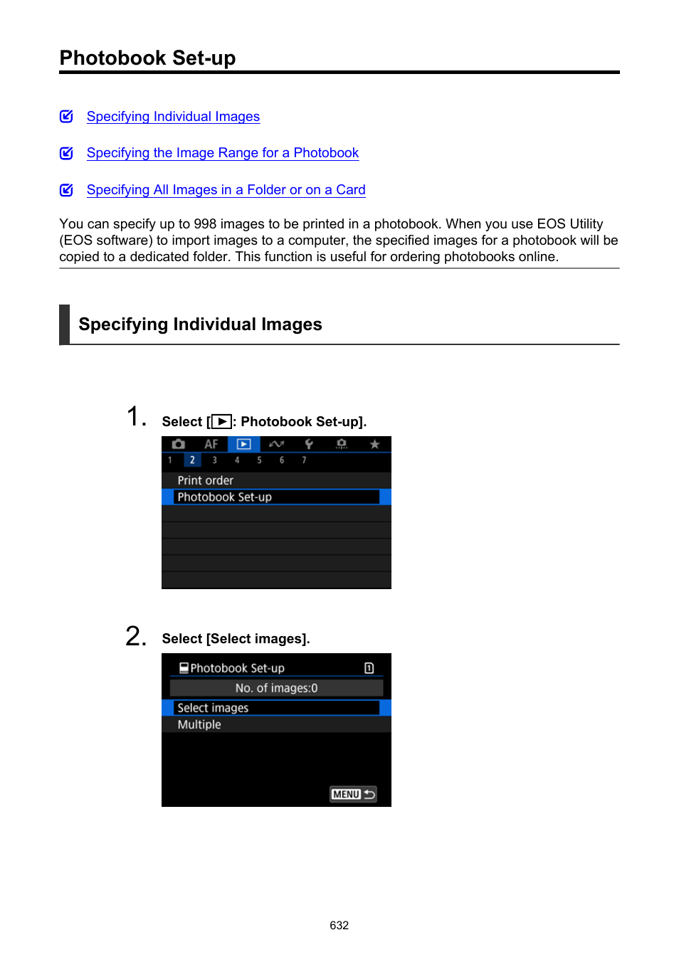Photobook set-up | Canon EOS R6 Mark II Mirrorless Camera with 24-105mm f/4-7.1 Lens User Manual | Page 632 / 1074