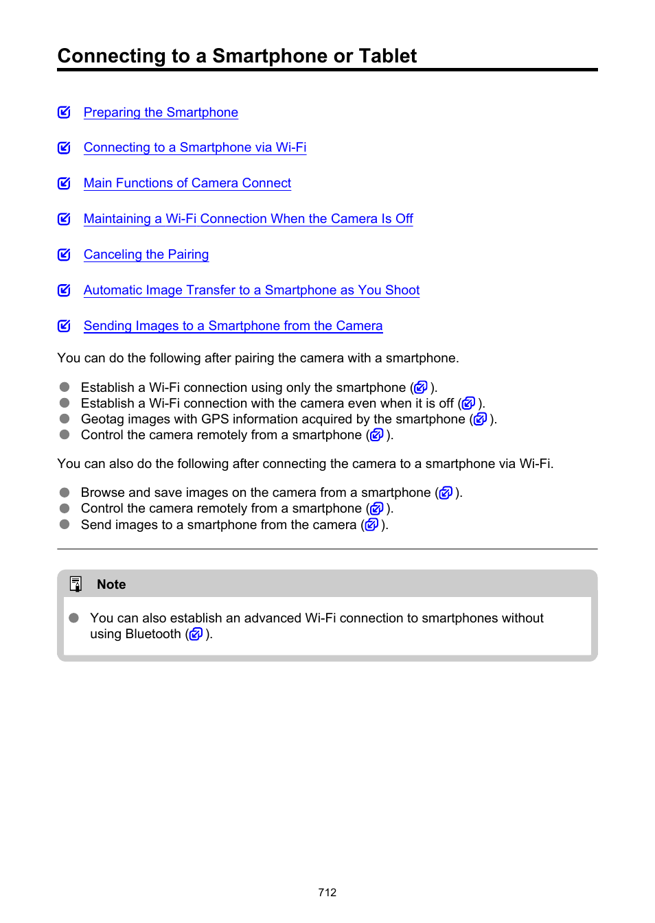 Connecting to a smartphone or tablet, Connect to smartphone(tablet) | Canon EOS R6 Mark II Mirrorless Camera with 24-105mm f/4-7.1 Lens User Manual | Page 712 / 1074
