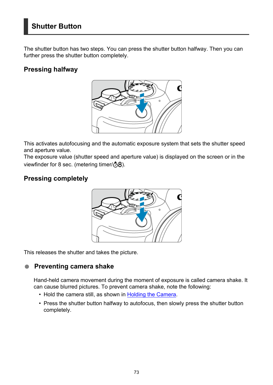 Shutter button | Canon EOS R6 Mark II Mirrorless Camera with 24-105mm f/4-7.1 Lens User Manual | Page 73 / 1074