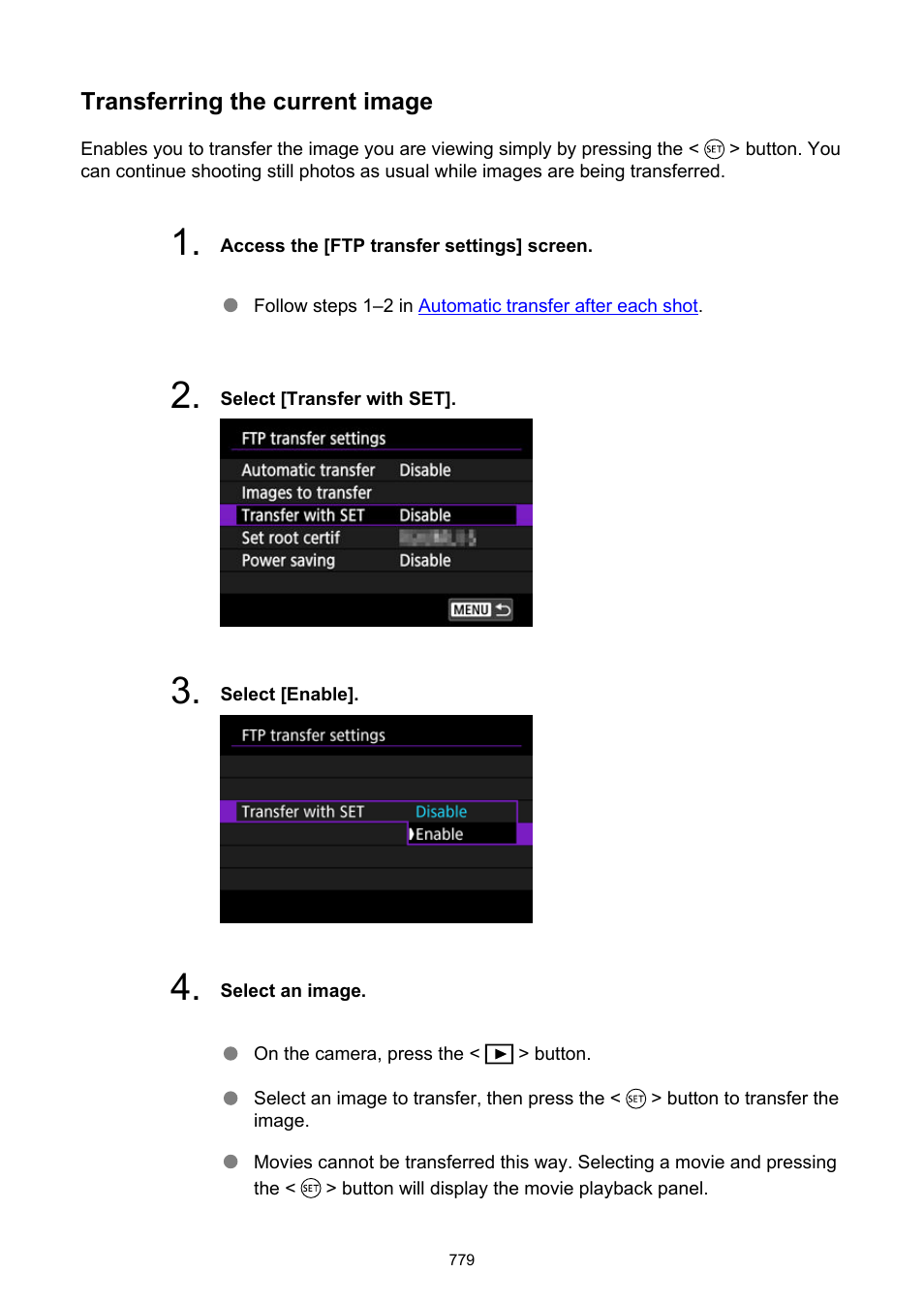 Transferring the current image | Canon EOS R6 Mark II Mirrorless Camera with 24-105mm f/4-7.1 Lens User Manual | Page 779 / 1074