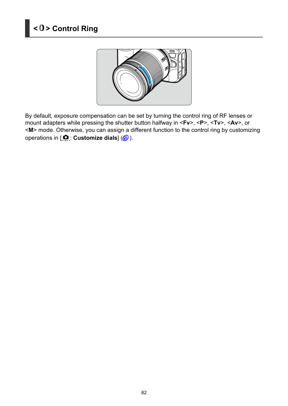 Control ring | Canon EOS R6 Mark II Mirrorless Camera with 24-105mm f/4-7.1 Lens User Manual | Page 82 / 1074