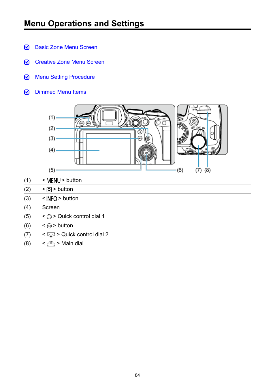 Menu operations and settings | Canon EOS R6 Mark II Mirrorless Camera with 24-105mm f/4-7.1 Lens User Manual | Page 84 / 1074