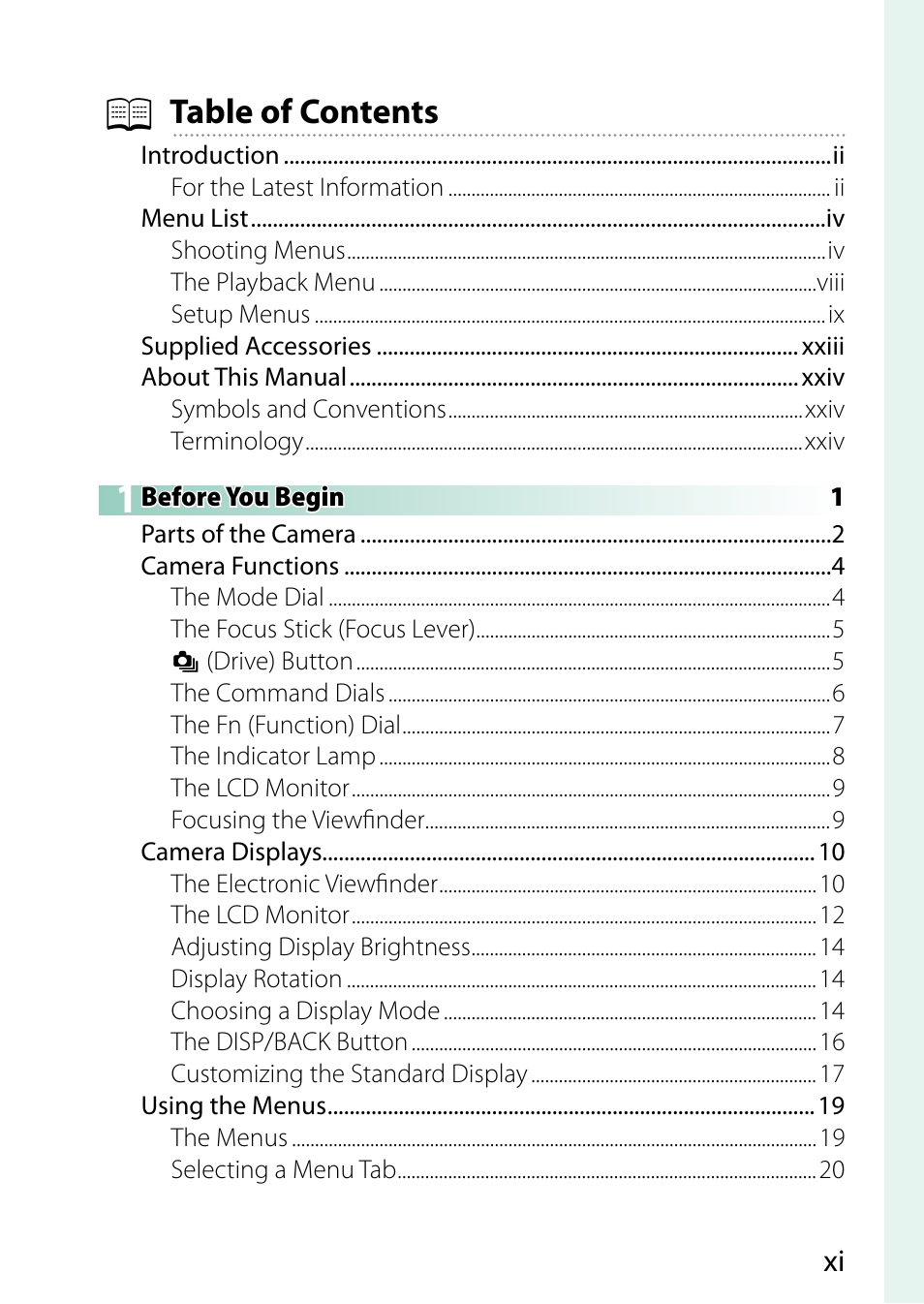FujiFilm X-S10 Mirrorless Camera User Manual | Page 11 / 354