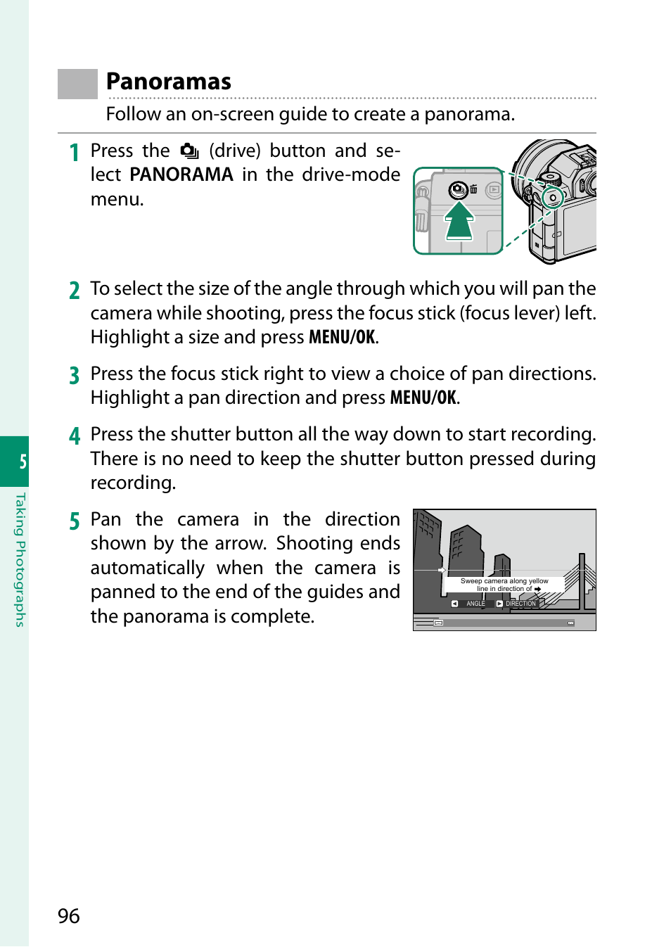 Anoramas, Panoramas | FujiFilm X-S10 Mirrorless Camera User Manual | Page 120 / 354