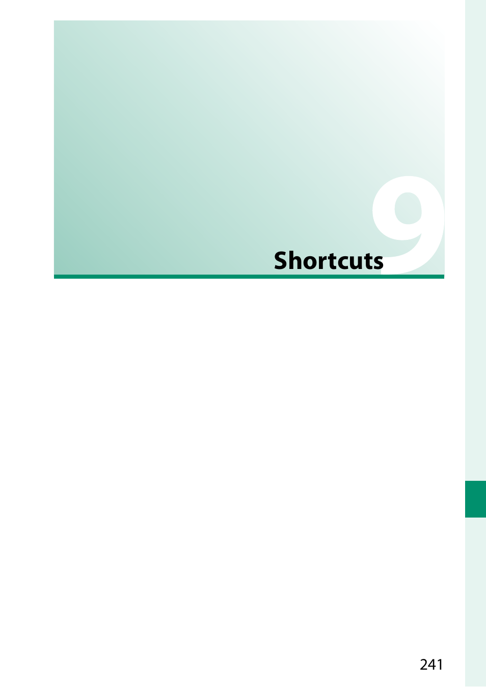 Uts 241, Shortcuts | FujiFilm X-S10 Mirrorless Camera User Manual | Page 265 / 354