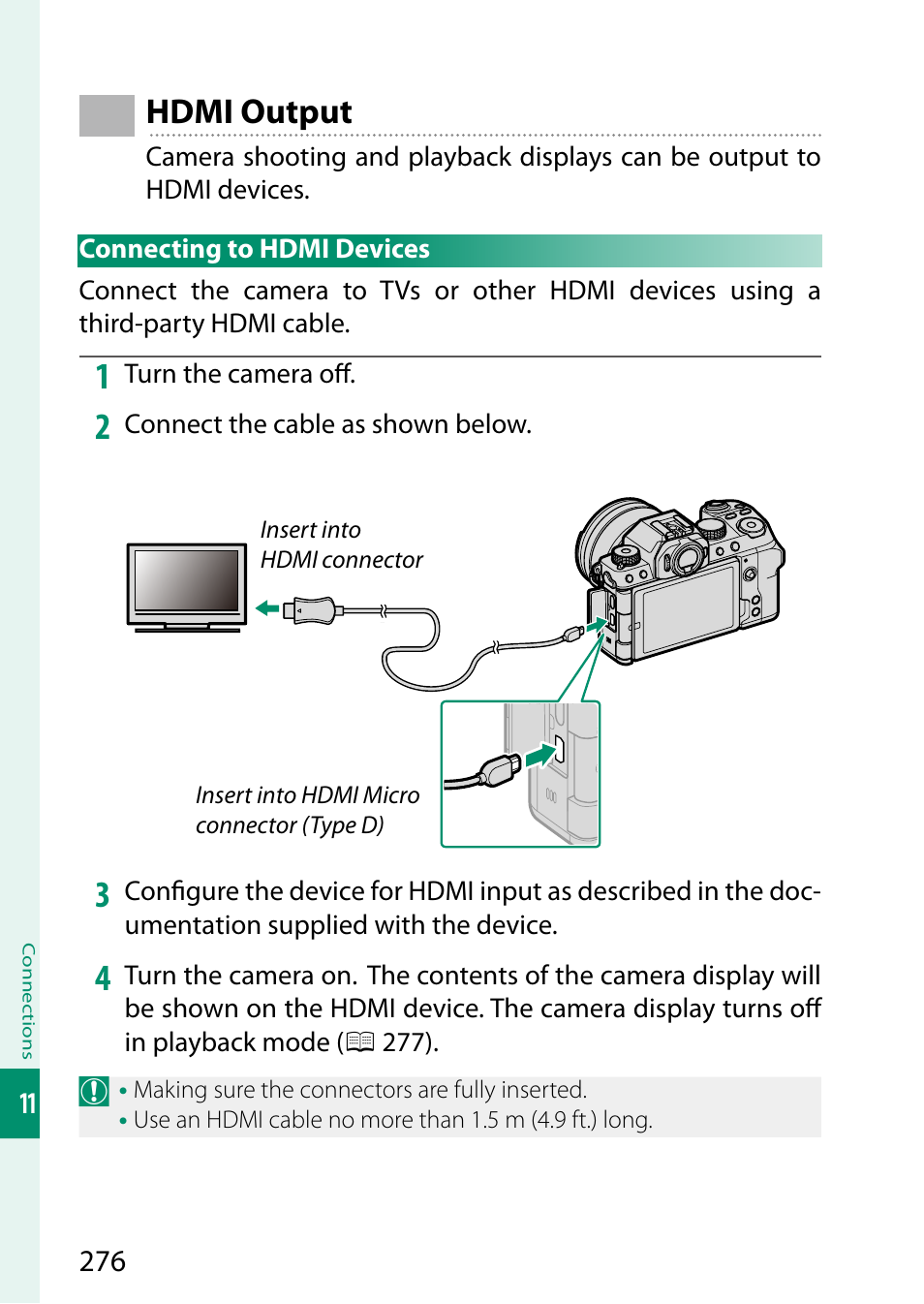 Hdmi output | FujiFilm X-S10 Mirrorless Camera User Manual | Page 300 / 354