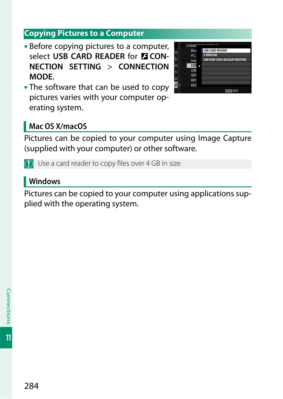 Copying pictures to a computer | FujiFilm X-S10 Mirrorless Camera User Manual | Page 308 / 354