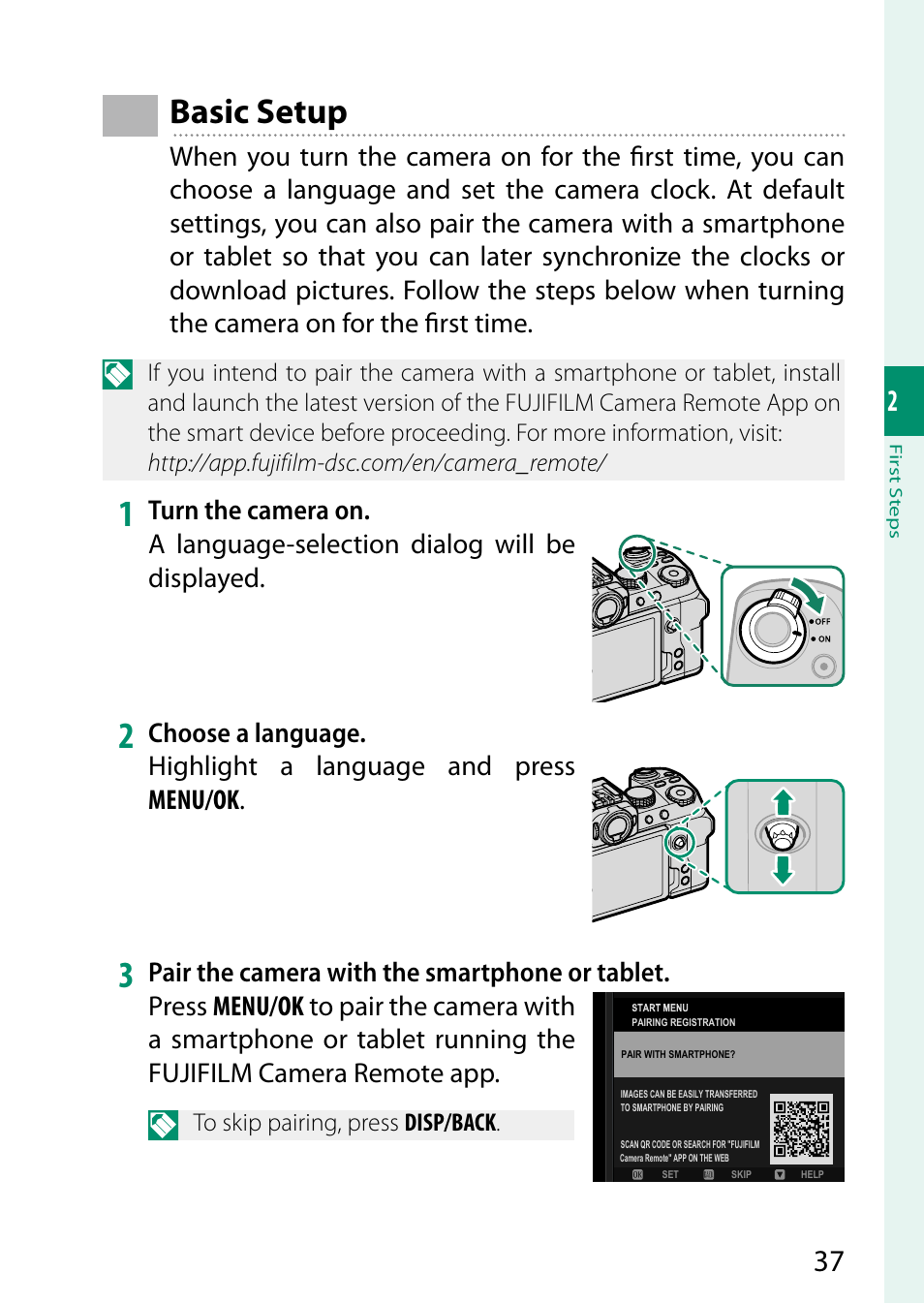 Etup, Basic setup | FujiFilm X-S10 Mirrorless Camera User Manual | Page 61 / 354