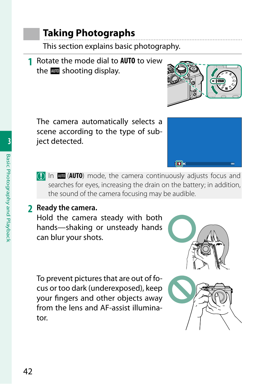 Taking photographs | FujiFilm X-S10 Mirrorless Camera User Manual | Page 66 / 354