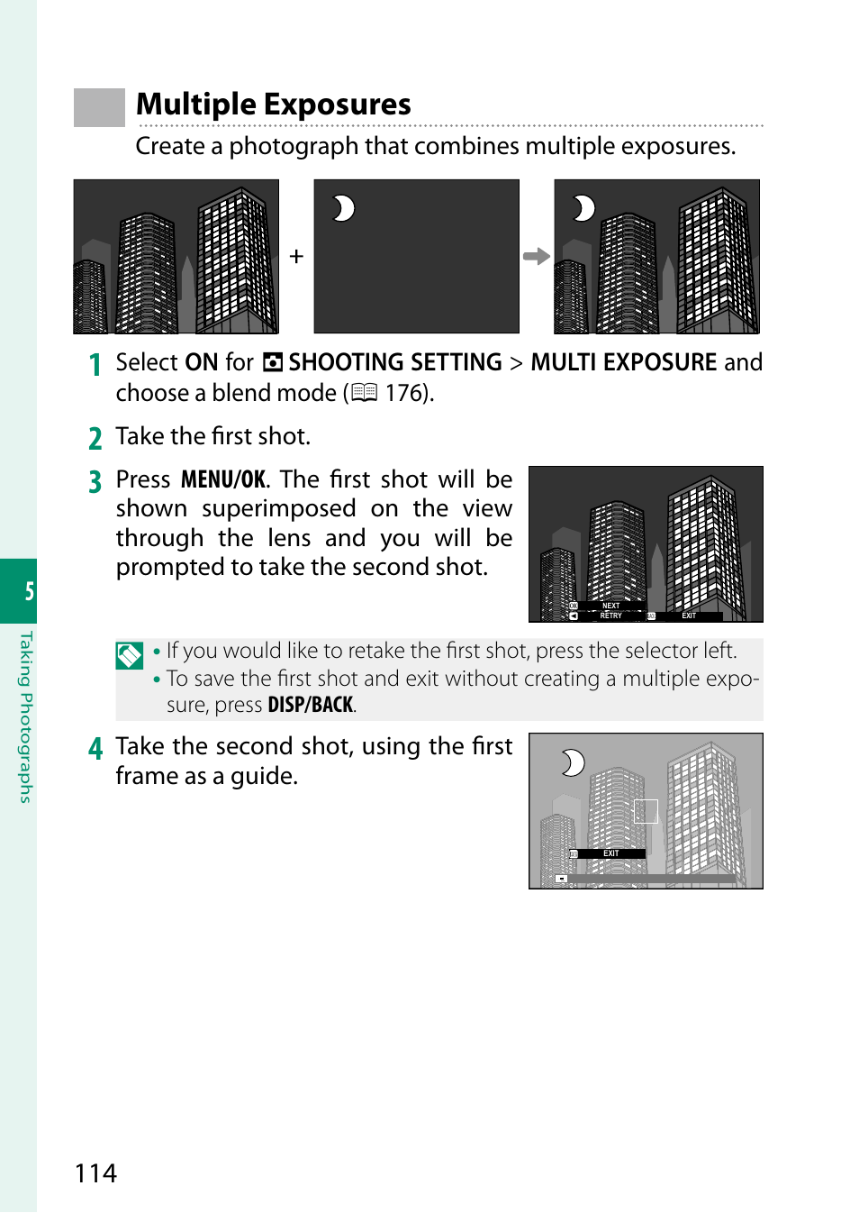 Multiple exposures | FujiFilm X-T5 Mirrorless Camera (Silver) User Manual | Page 140 / 432