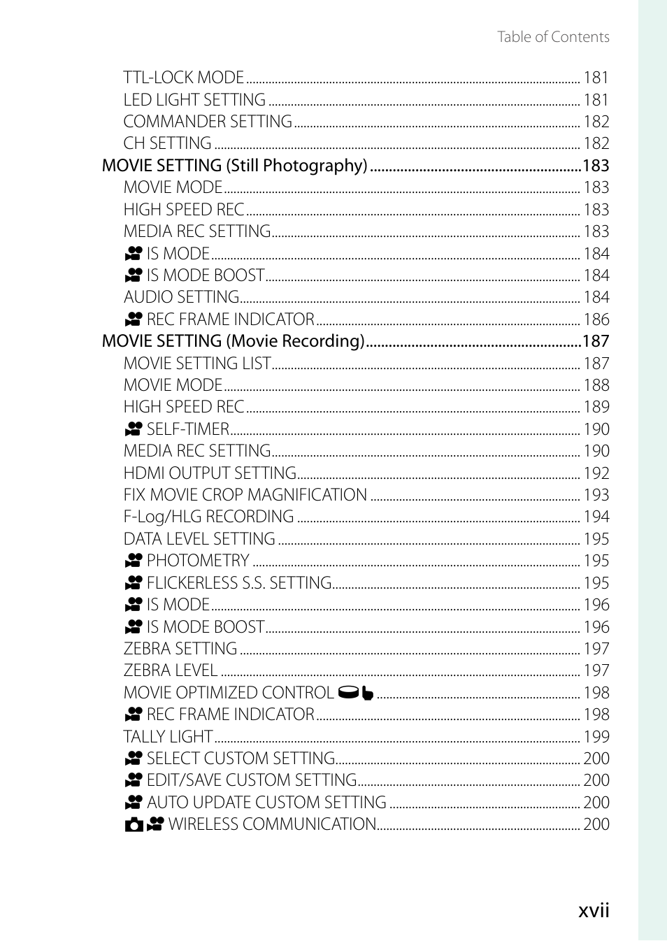 Xvii | FujiFilm X-T5 Mirrorless Camera (Silver) User Manual | Page 17 / 432