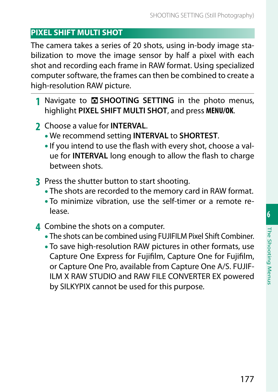Pixel shift multi shot | FujiFilm X-T5 Mirrorless Camera (Silver) User Manual | Page 203 / 432