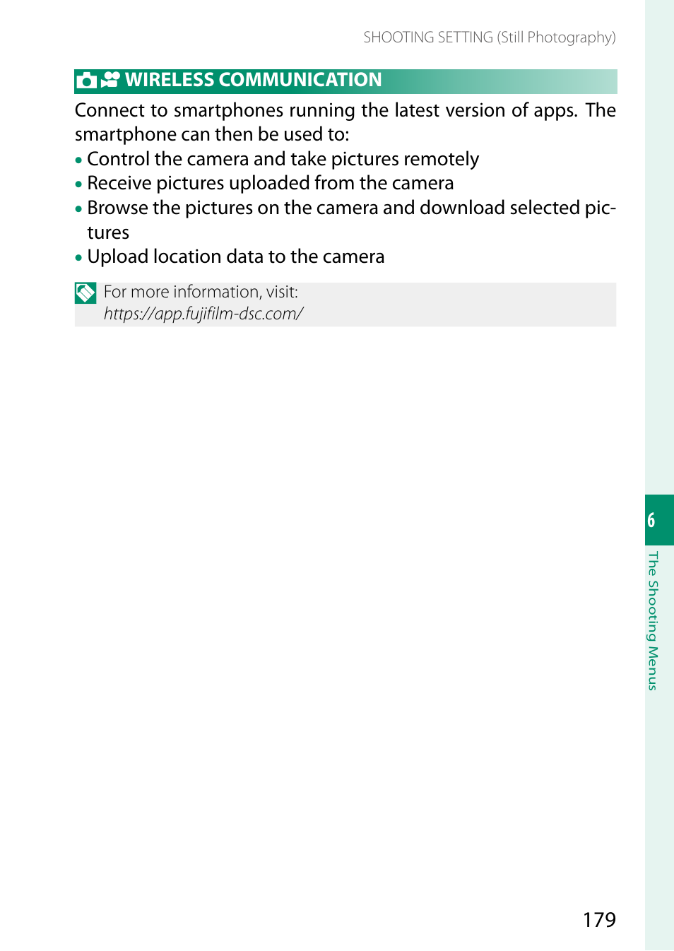 Wireless communication | FujiFilm X-T5 Mirrorless Camera (Silver) User Manual | Page 205 / 432