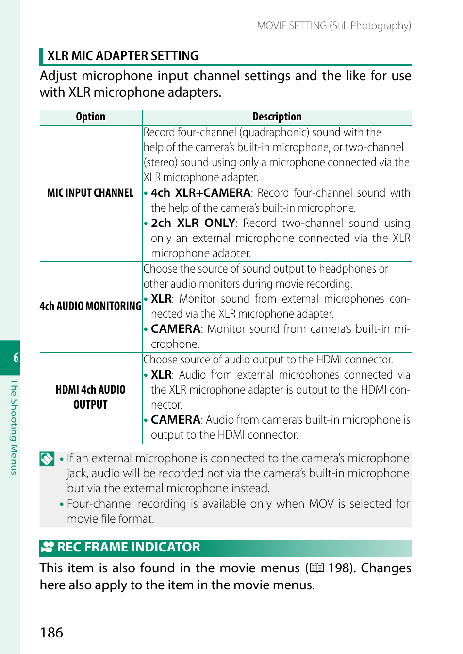 Rec frame indicator | FujiFilm X-T5 Mirrorless Camera (Silver) User Manual | Page 212 / 432