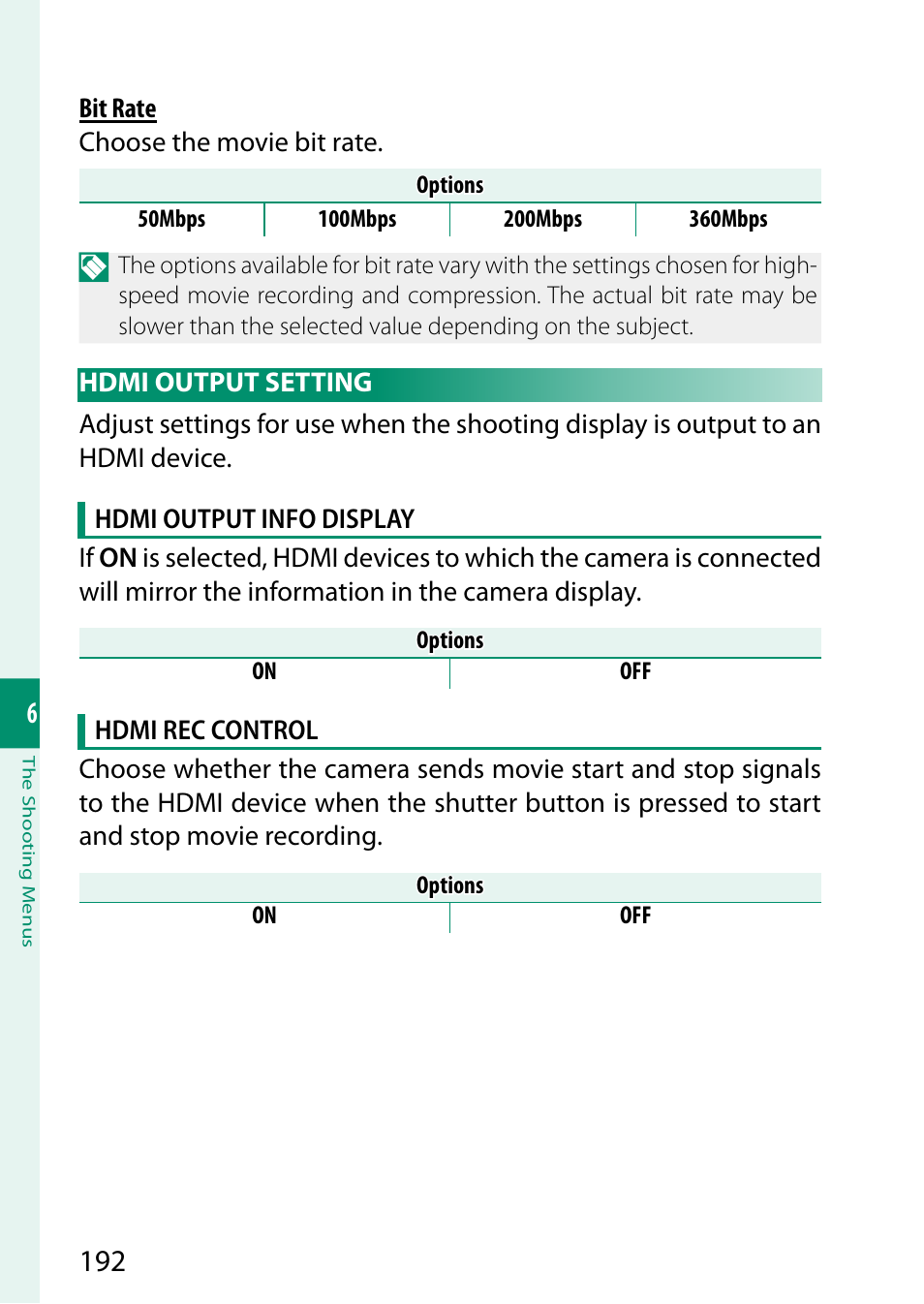 Hdmi output setting | FujiFilm X-T5 Mirrorless Camera (Silver) User Manual | Page 218 / 432