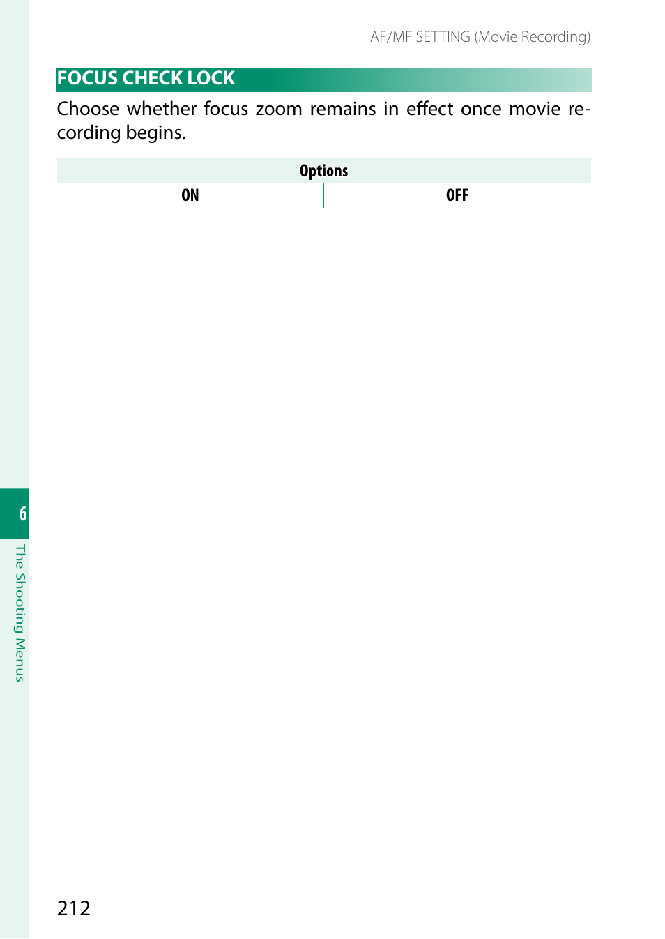 Focus check lock | FujiFilm X-T5 Mirrorless Camera (Silver) User Manual | Page 238 / 432