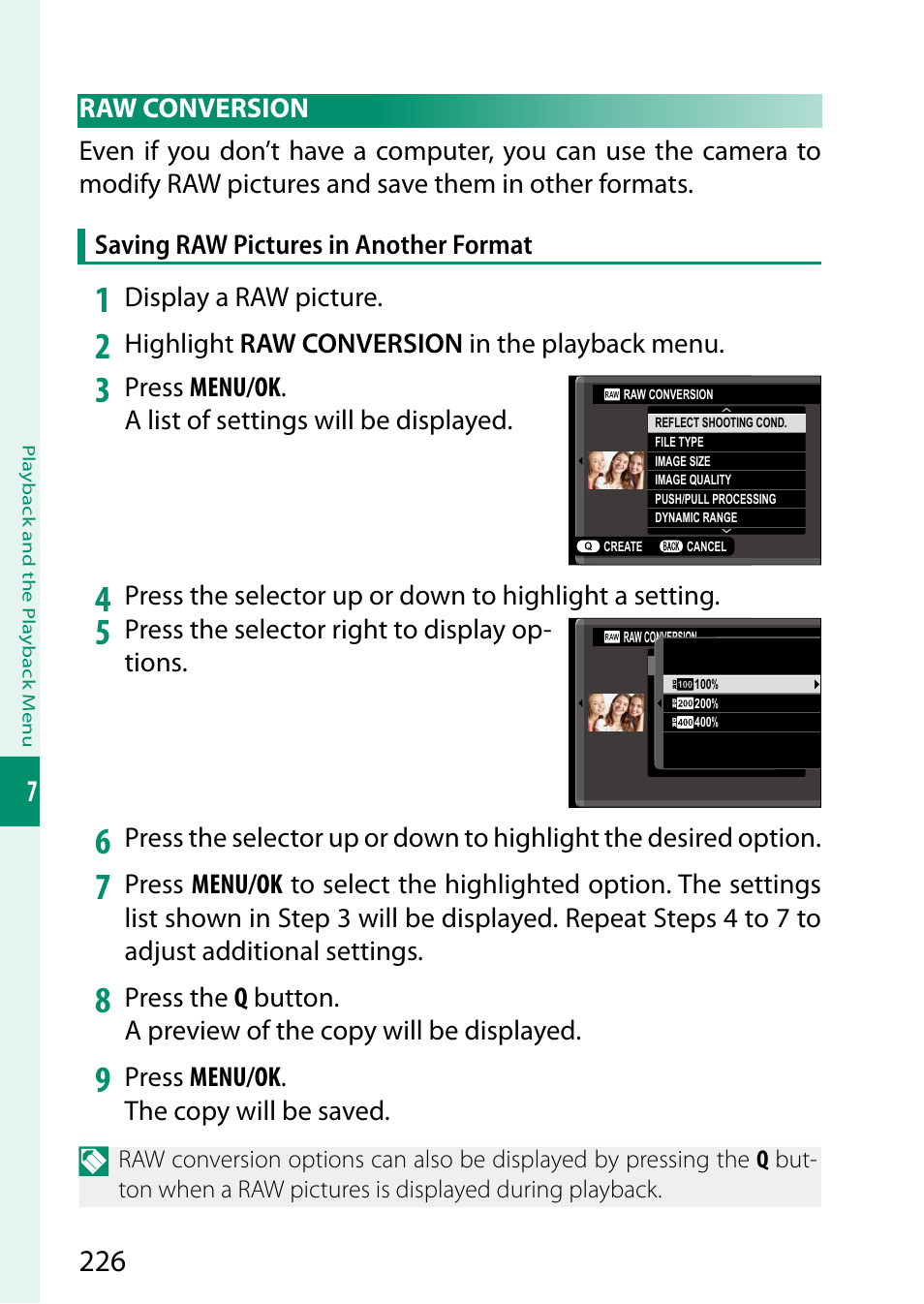 Raw conversion | FujiFilm X-T5 Mirrorless Camera (Silver) User Manual | Page 252 / 432