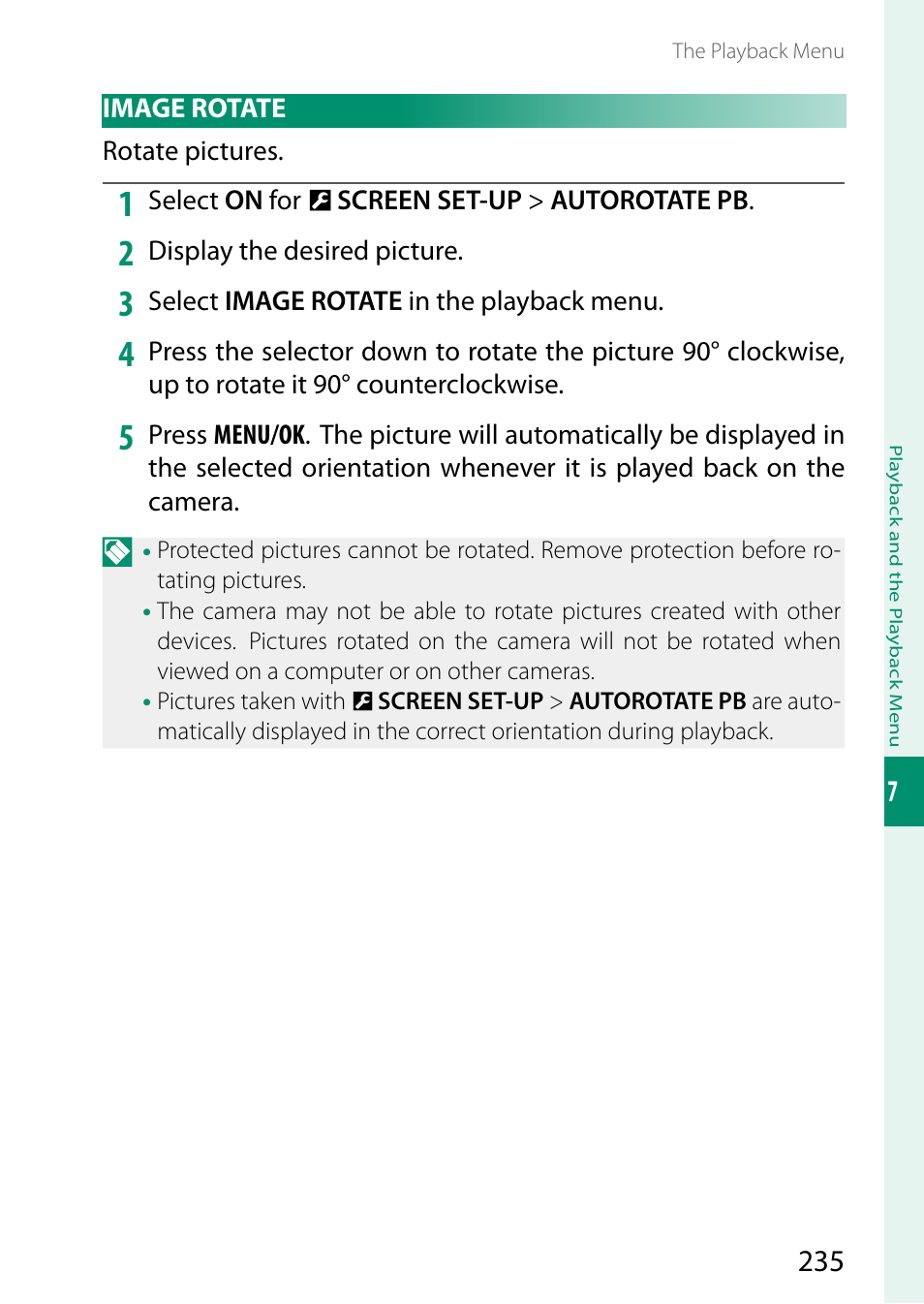 Image rotate | FujiFilm X-T5 Mirrorless Camera (Silver) User Manual | Page 261 / 432