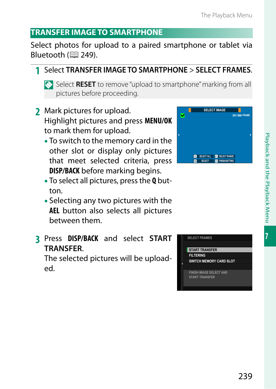 Transfer image to smartphone | FujiFilm X-T5 Mirrorless Camera (Silver) User Manual | Page 265 / 432