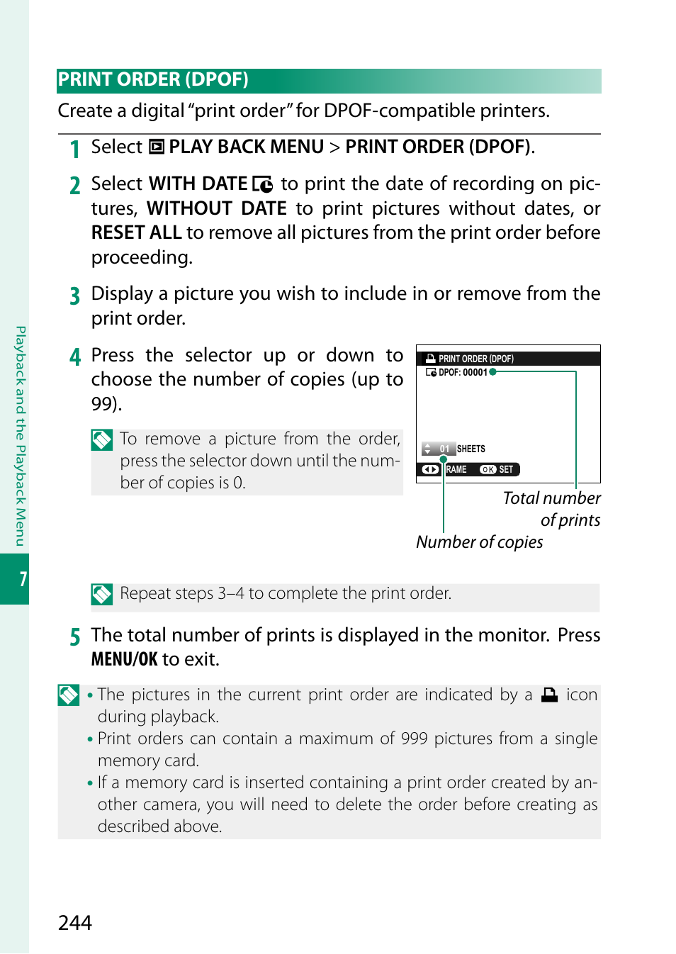 Print order (dpof) | FujiFilm X-T5 Mirrorless Camera (Silver) User Manual | Page 270 / 432