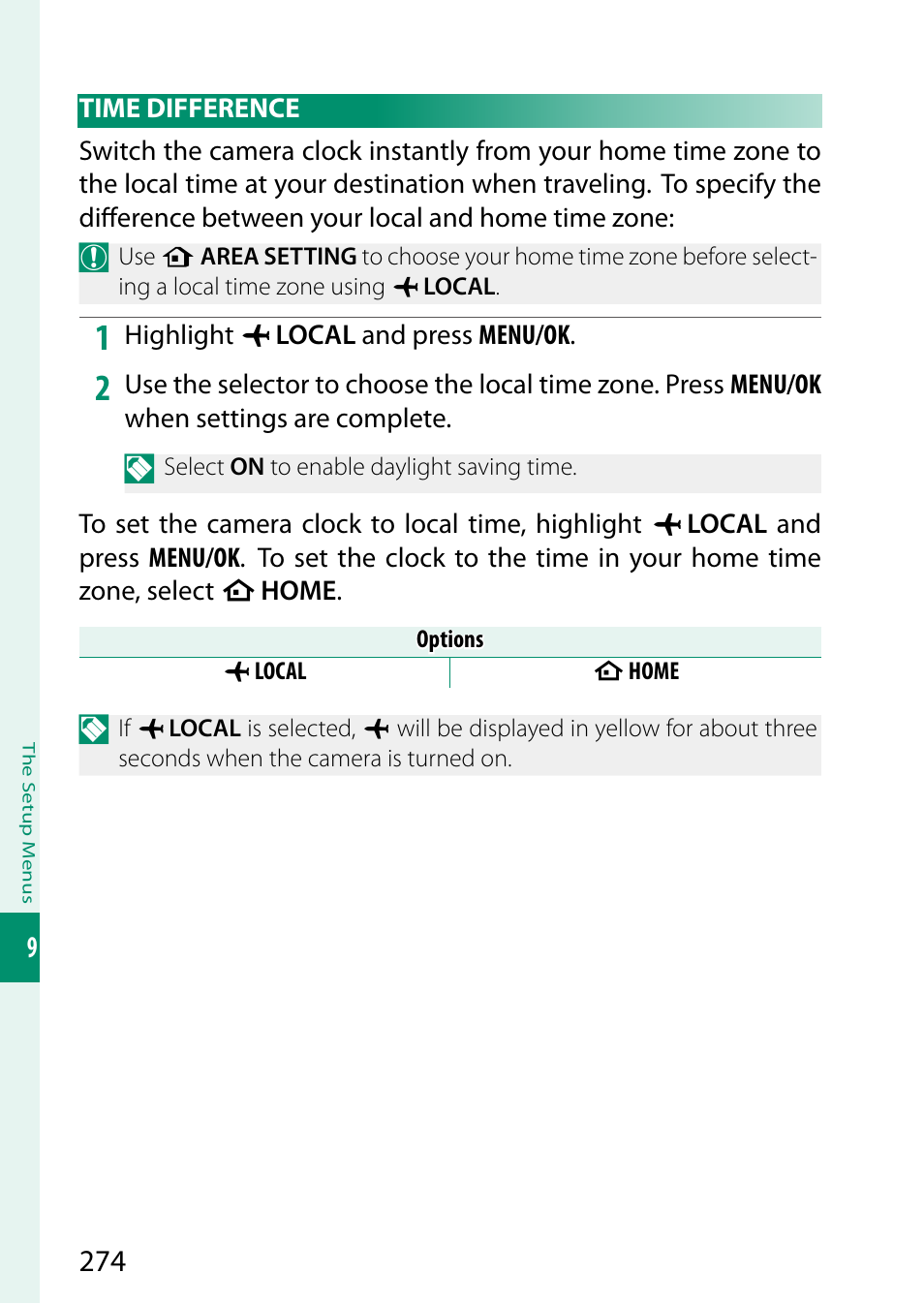 Time difference | FujiFilm X-T5 Mirrorless Camera (Silver) User Manual | Page 300 / 432