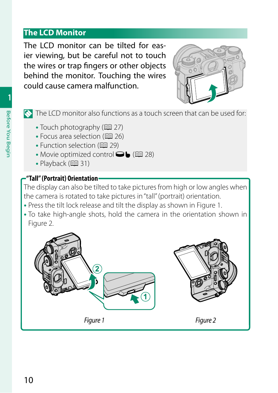 The lcd monitor | FujiFilm X-T5 Mirrorless Camera (Silver) User Manual | Page 36 / 432