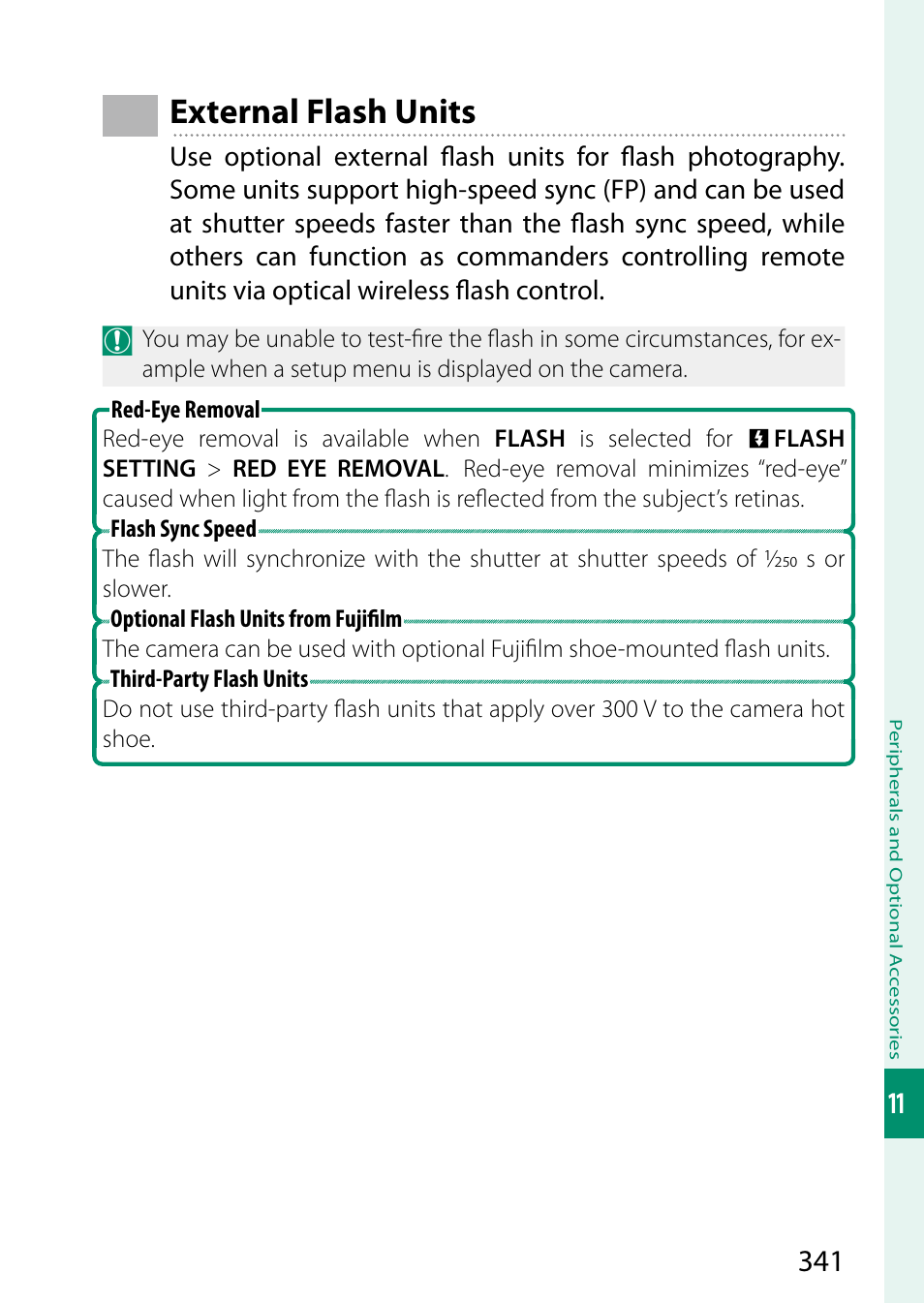 External flash units | FujiFilm X-T5 Mirrorless Camera (Silver) User Manual | Page 367 / 432
