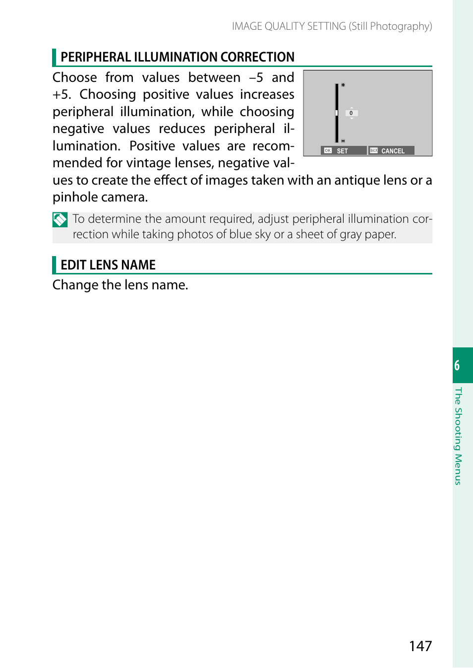 Edit lens name change the lens name | FujiFilm X-S20 Mirrorless Camera with 18-55mm Lens (Black) User Manual | Page 173 / 424