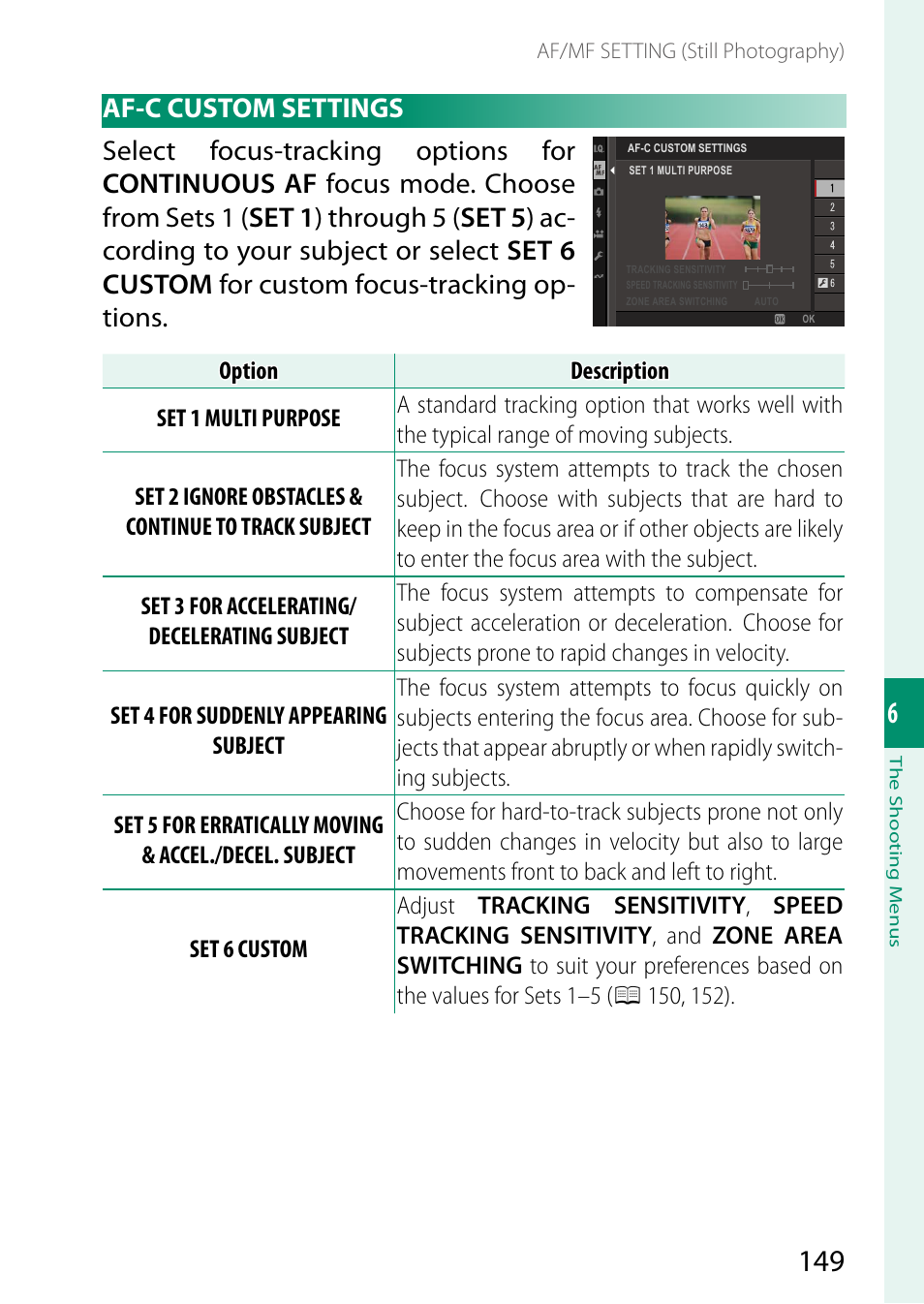 Af-c custom settings | FujiFilm X-S20 Mirrorless Camera with 18-55mm Lens (Black) User Manual | Page 175 / 424
