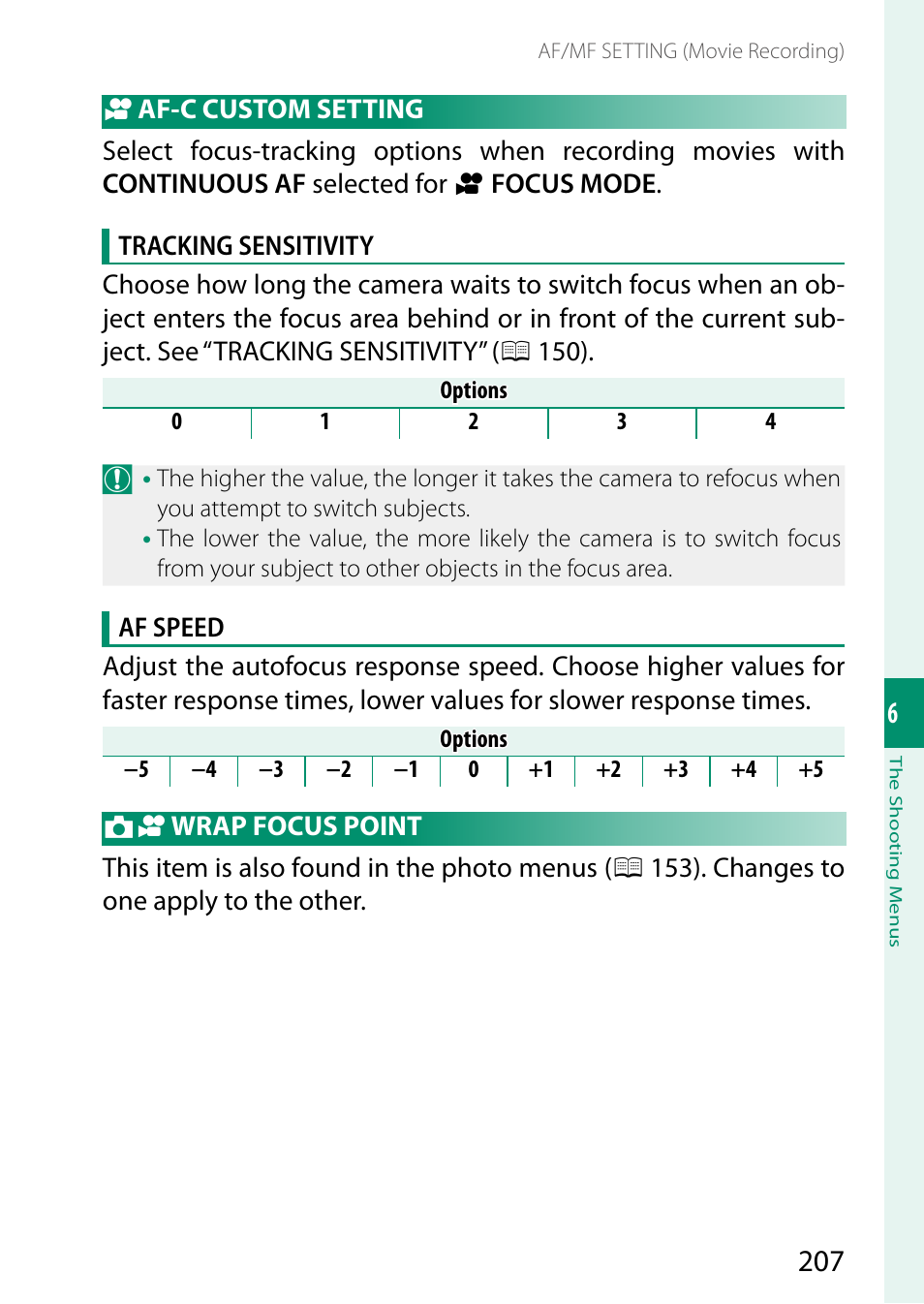 Af-c custom setting, Wrap focus point | FujiFilm X-S20 Mirrorless Camera with 18-55mm Lens (Black) User Manual | Page 233 / 424
