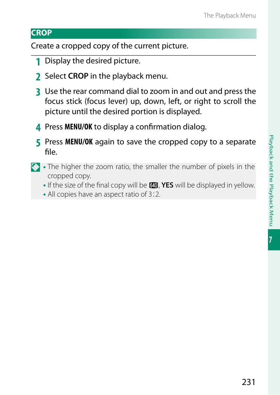 Crop | FujiFilm X-S20 Mirrorless Camera with 18-55mm Lens (Black) User Manual | Page 257 / 424