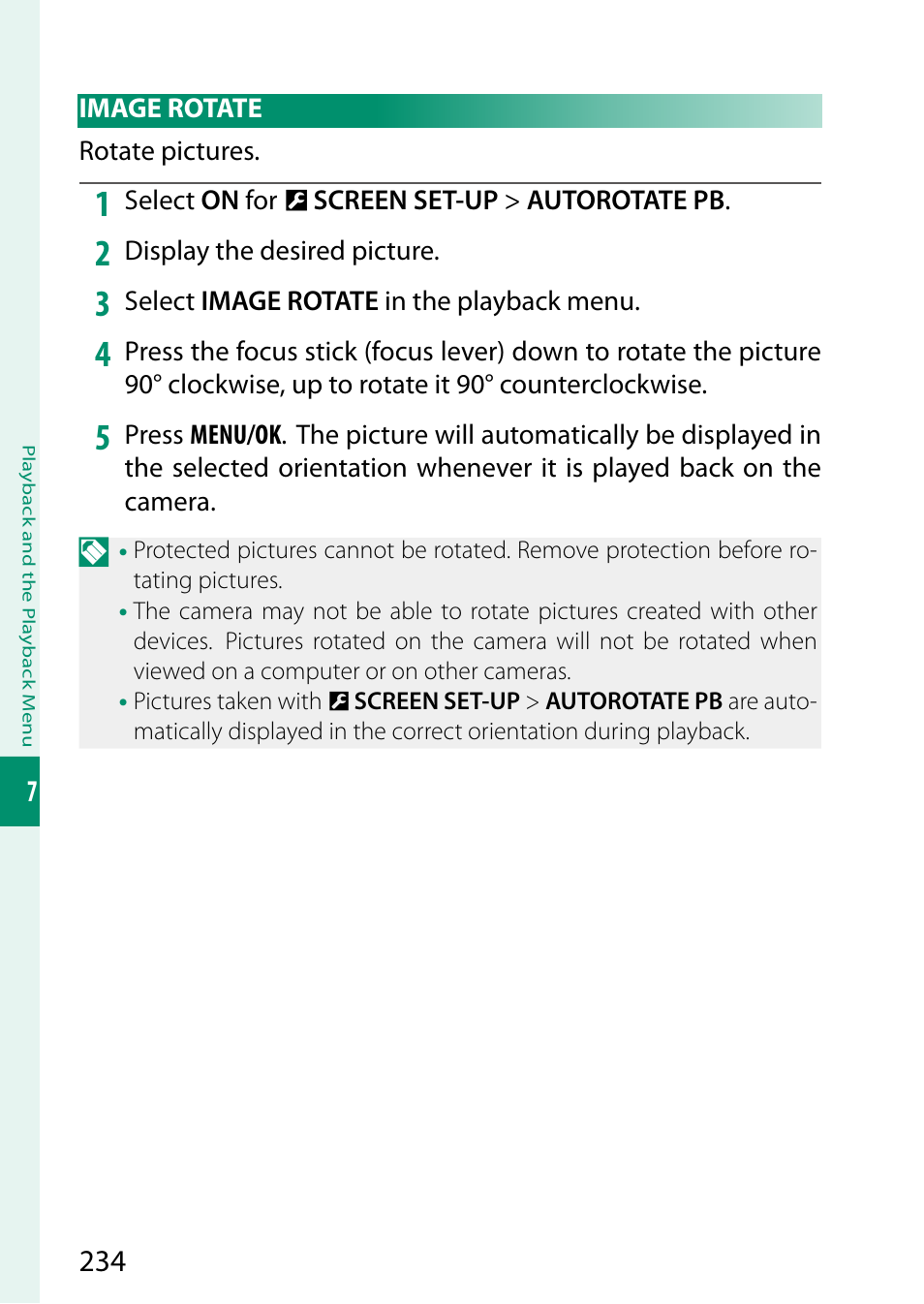 Image rotate | FujiFilm X-S20 Mirrorless Camera with 18-55mm Lens (Black) User Manual | Page 260 / 424