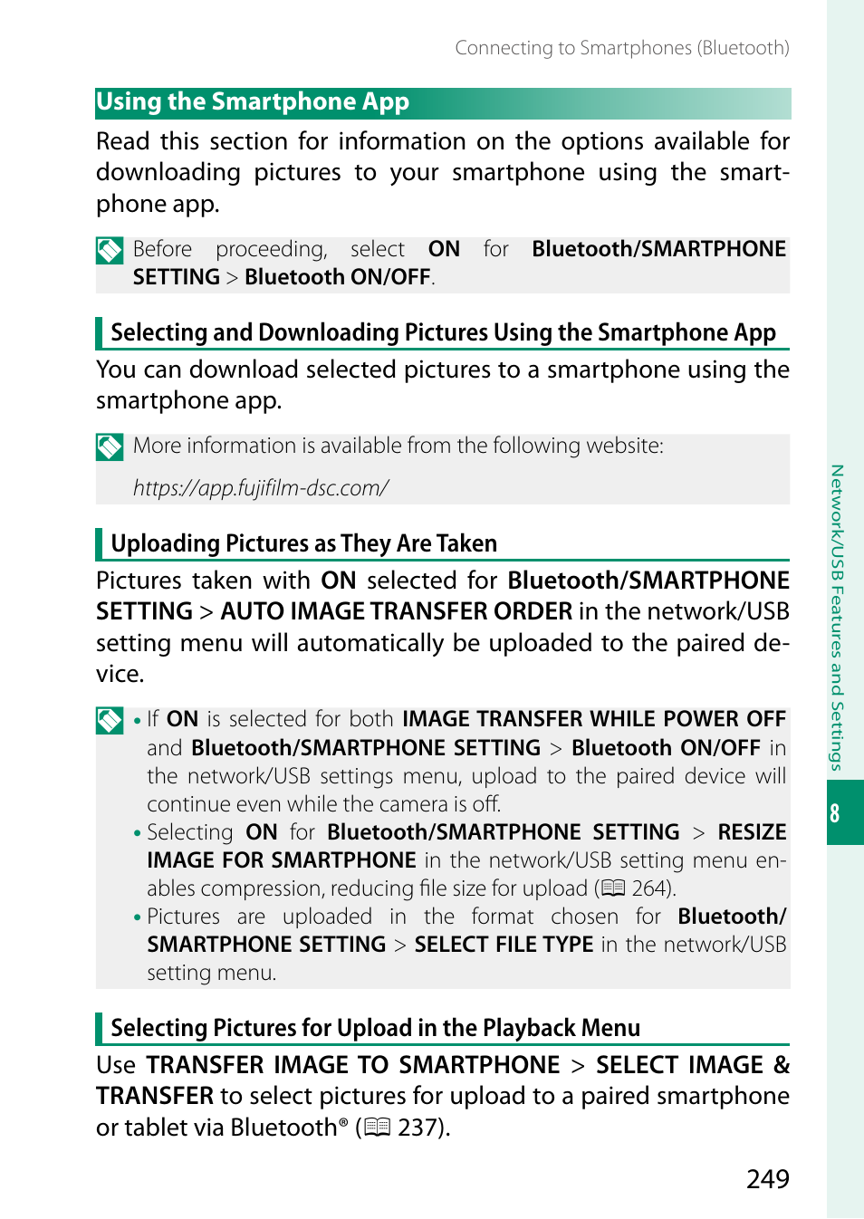 Using the smartphone app | FujiFilm X-S20 Mirrorless Camera with 18-55mm Lens (Black) User Manual | Page 275 / 424