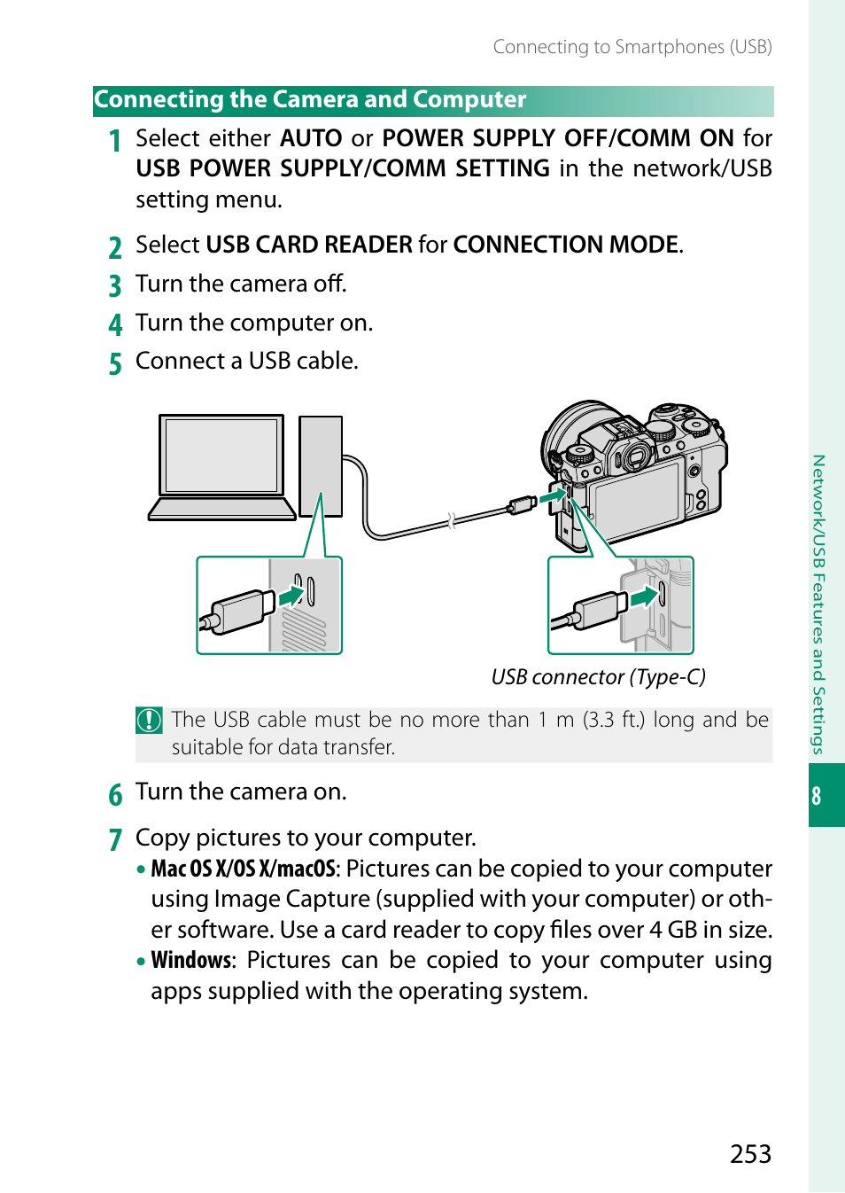 Connecting the camera and computer | FujiFilm X-S20 Mirrorless Camera with 18-55mm Lens (Black) User Manual | Page 279 / 424