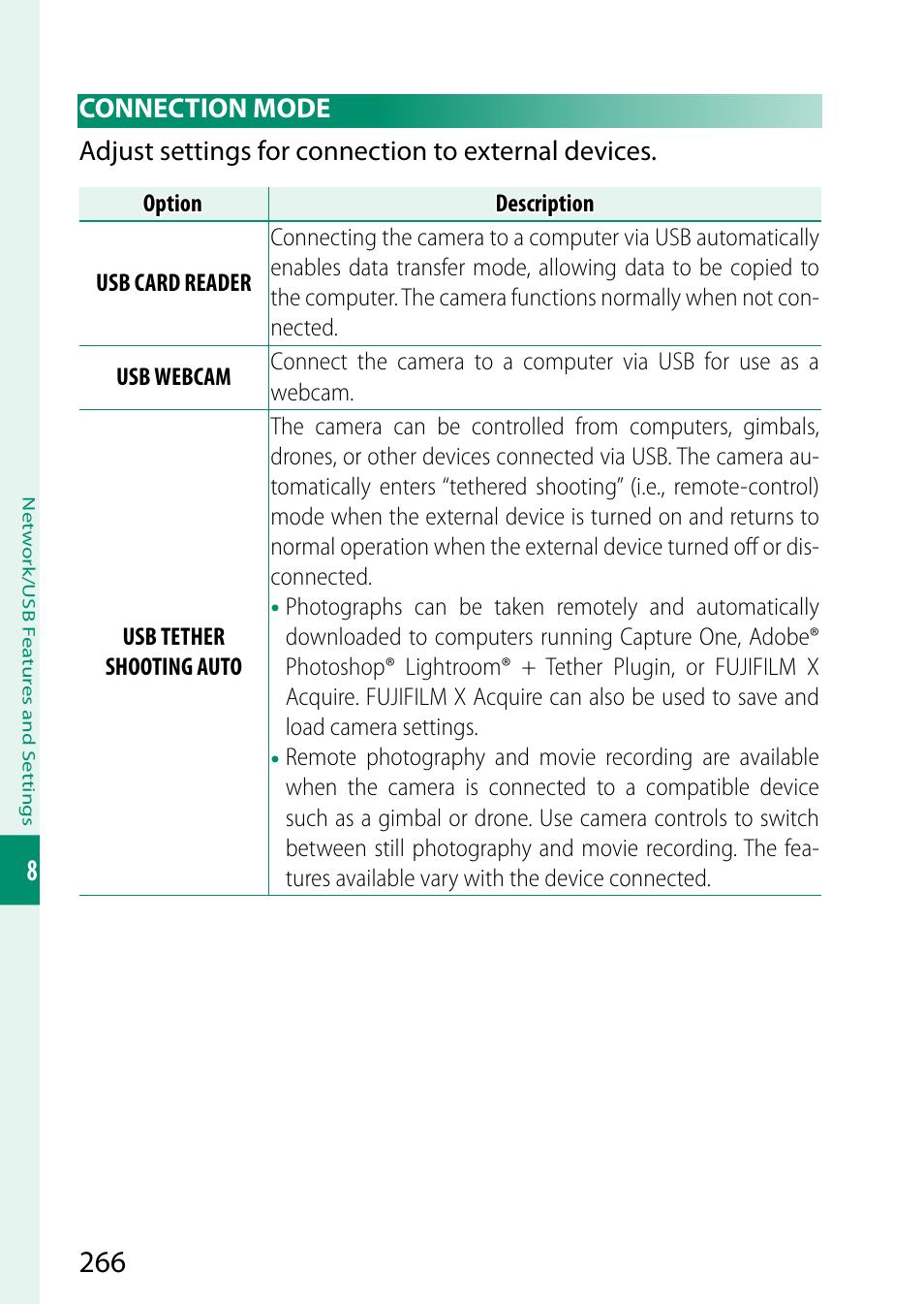 Connection mode | FujiFilm X-S20 Mirrorless Camera with 18-55mm Lens (Black) User Manual | Page 292 / 424