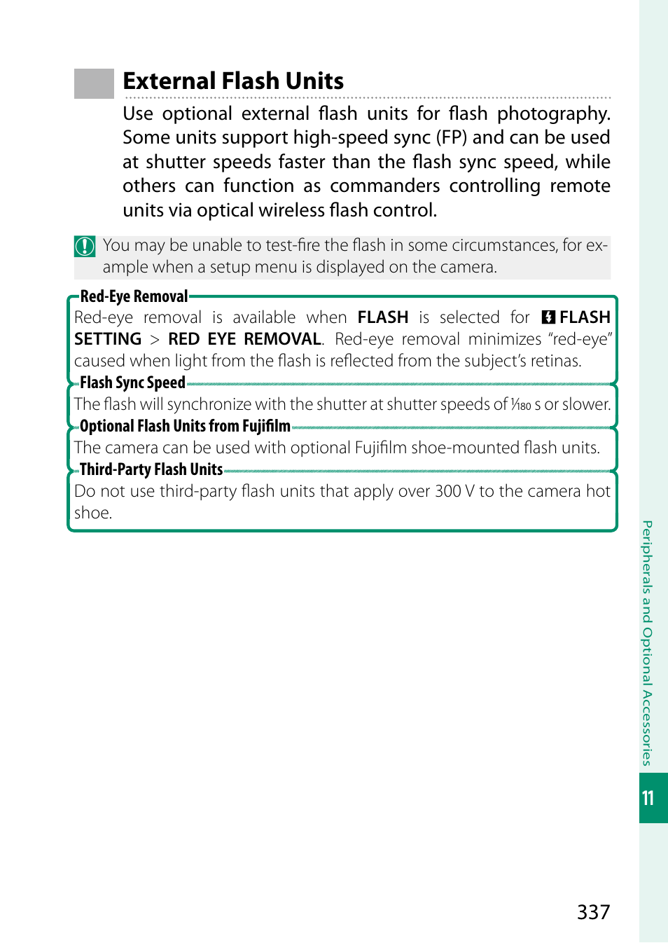 External flash units | FujiFilm X-S20 Mirrorless Camera with 18-55mm Lens (Black) User Manual | Page 363 / 424