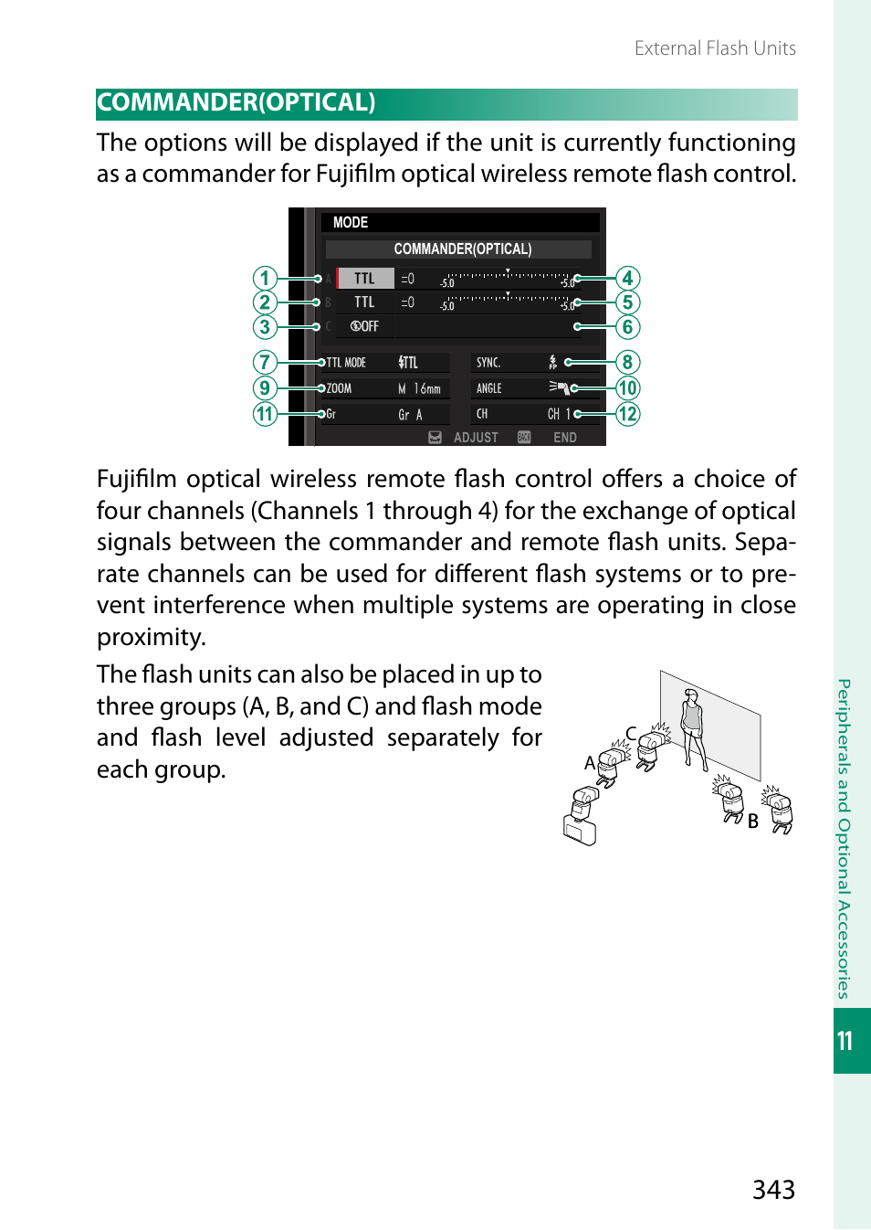 Commander(optical) | FujiFilm X-S20 Mirrorless Camera with 18-55mm Lens (Black) User Manual | Page 369 / 424