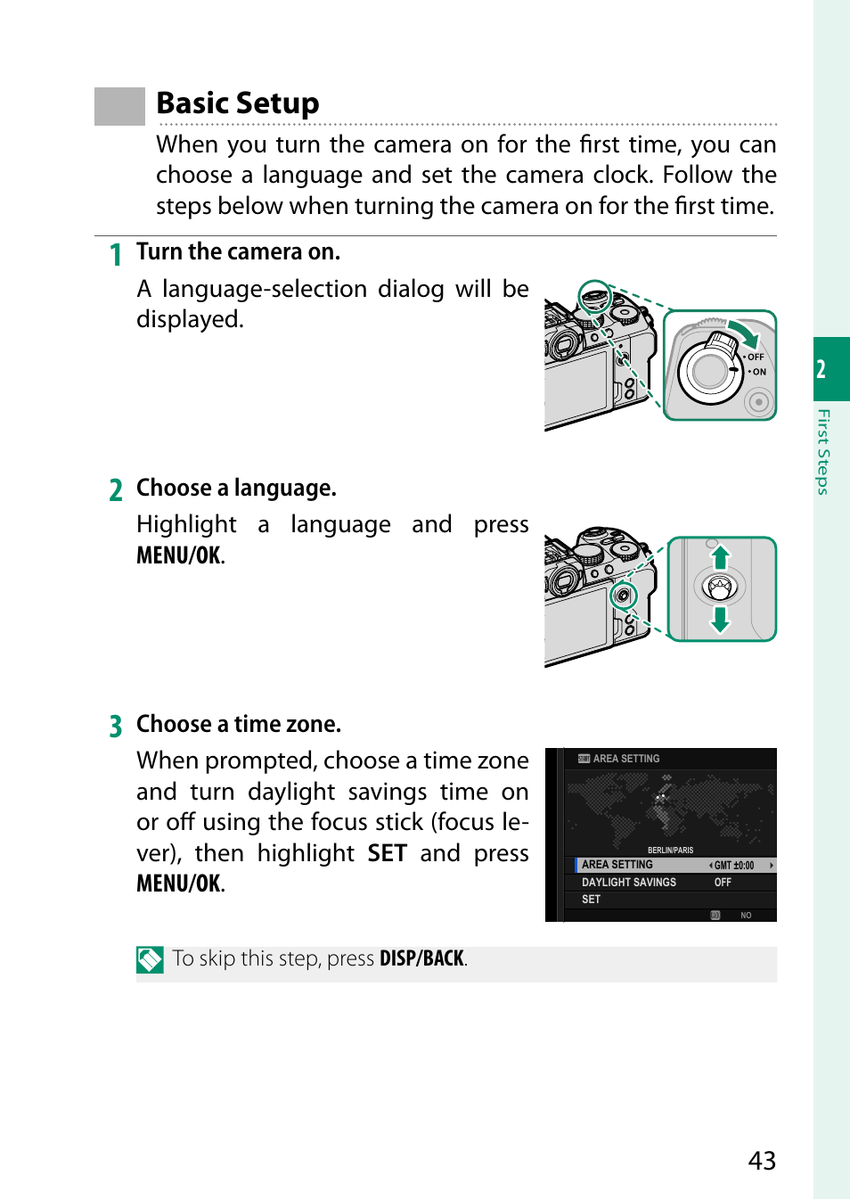 Basic setup | FujiFilm X-S20 Mirrorless Camera with 18-55mm Lens (Black) User Manual | Page 69 / 424