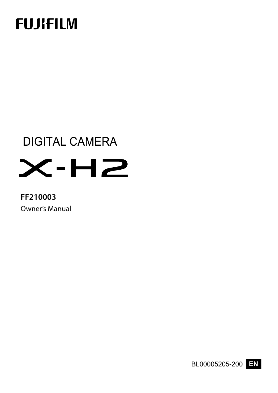 FujiFilm X-H2 Mirrorless Camera User Manual | 404 pages