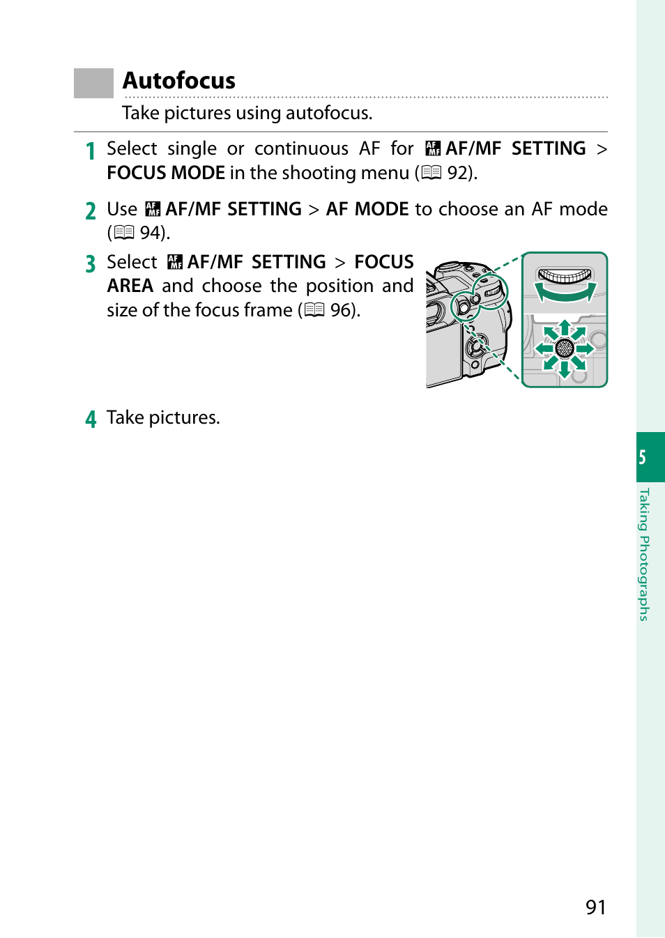 Autofocus | FujiFilm X-H2 Mirrorless Camera User Manual | Page 115 / 404