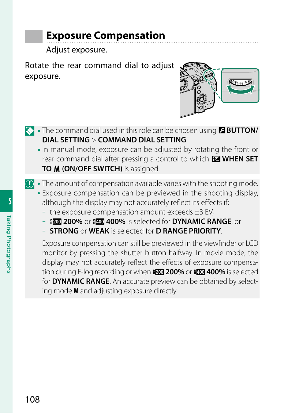 Exposure compensation | FujiFilm X-H2 Mirrorless Camera User Manual | Page 132 / 404