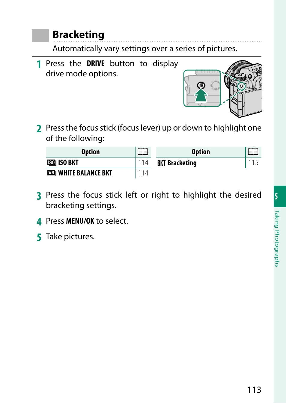 Bracketing | FujiFilm X-H2 Mirrorless Camera User Manual | Page 137 / 404