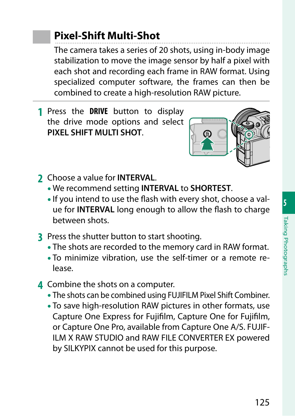 Pixel-shift multi-shot | FujiFilm X-H2 Mirrorless Camera User Manual | Page 149 / 404