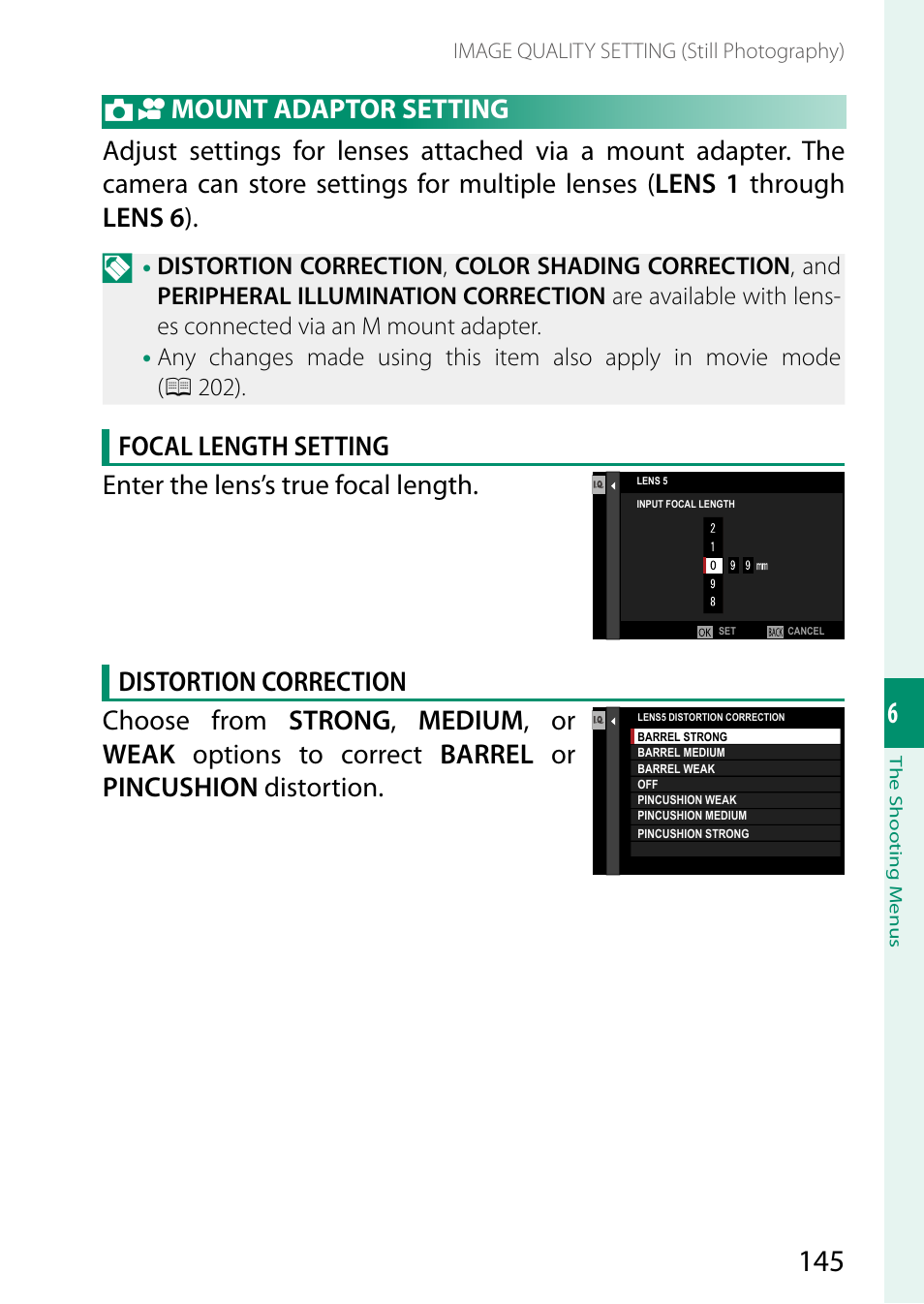 Mount adaptor setting | FujiFilm X-H2 Mirrorless Camera User Manual | Page 169 / 404