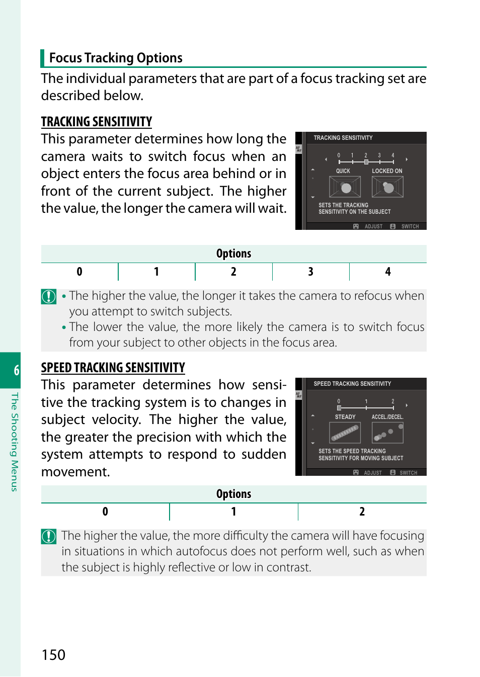 Speed tracking sensitivity | FujiFilm X-H2 Mirrorless Camera User Manual | Page 174 / 404