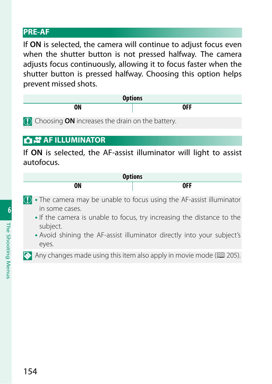 Pre-af, Af illuminator | FujiFilm X-H2 Mirrorless Camera User Manual | Page 178 / 404